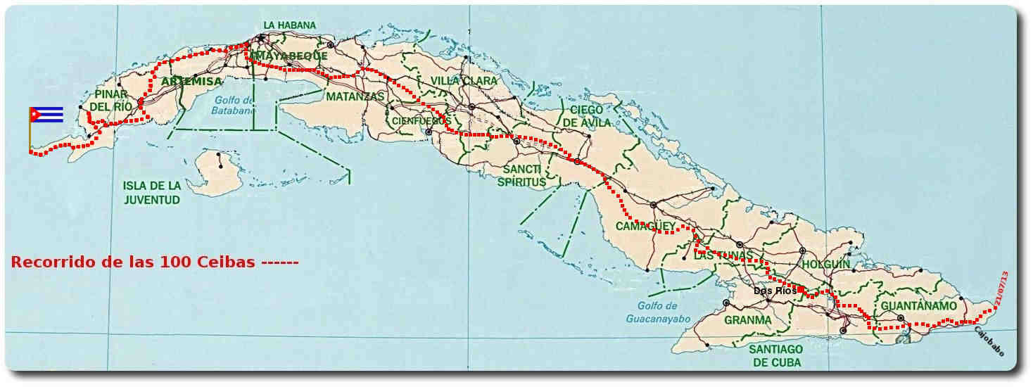 Ruta Cuba a través del camino de las 100 ceibas Ruta Cuba a través del caminio de las 100 ceibas