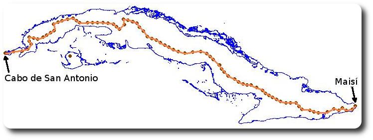 Ruta Oficial de la Ruta Cuba a través del caminio de las 100 ceibas