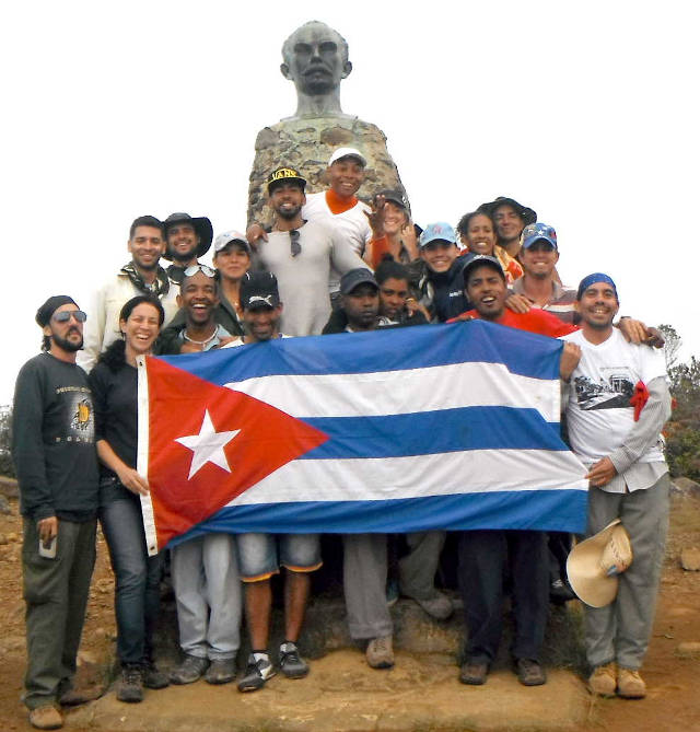 Los 18 en la cima del Turquino